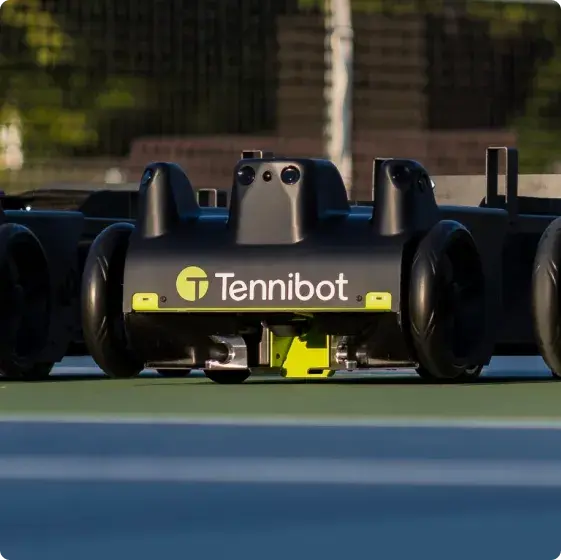 Tennibot Rover autonomous ball collector on a tennis court