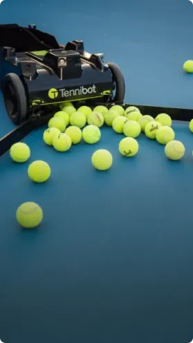 Tennibot Rover collecting tennis balls automatically