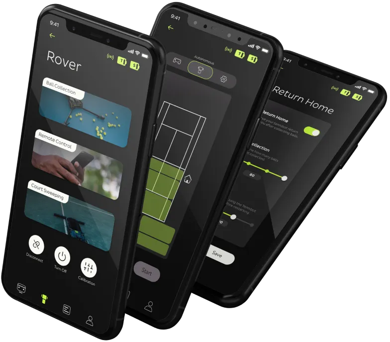Full control from the Tennibot mobile app