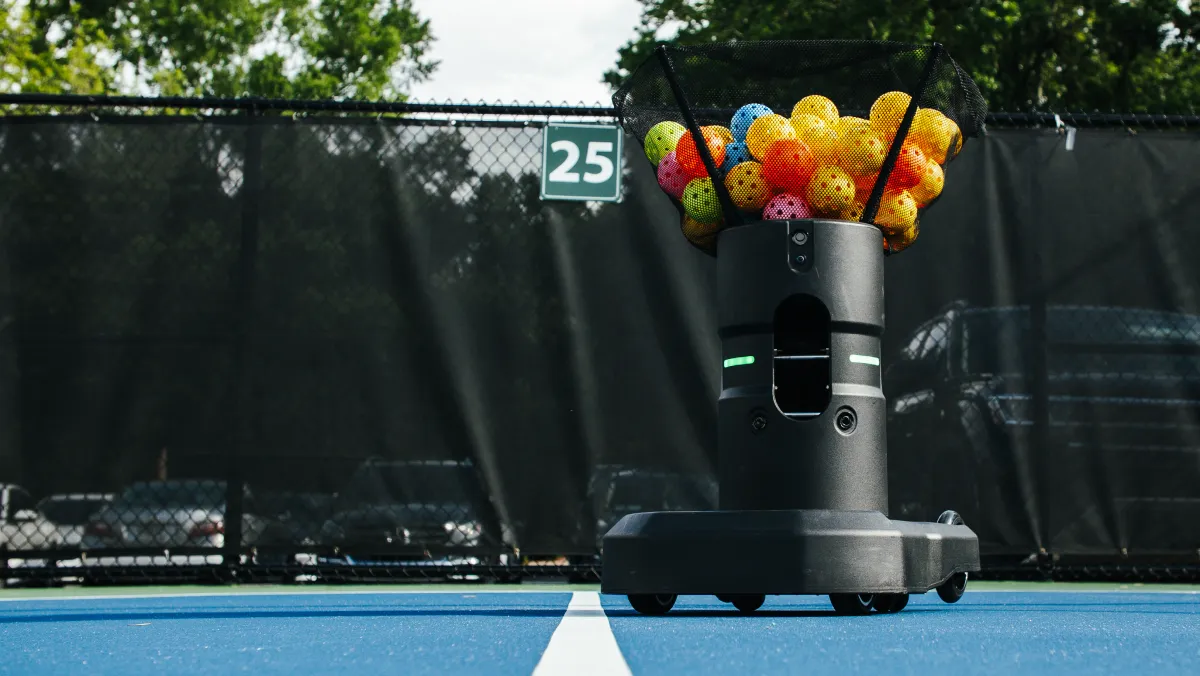 Tennibot Partner on a pickleball court